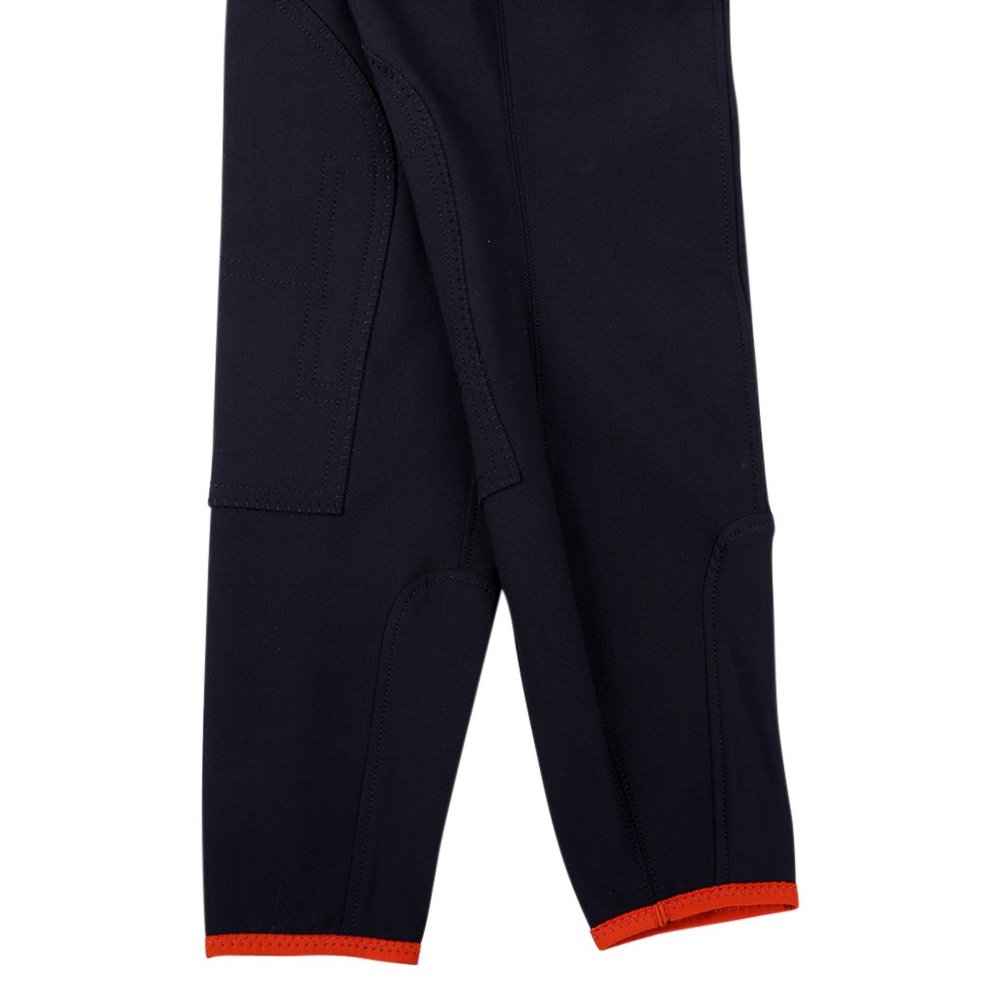 Hermes Swing Dressage Breeches Pant Black with ankle Orange Trim 38 - Picture 3 of 10